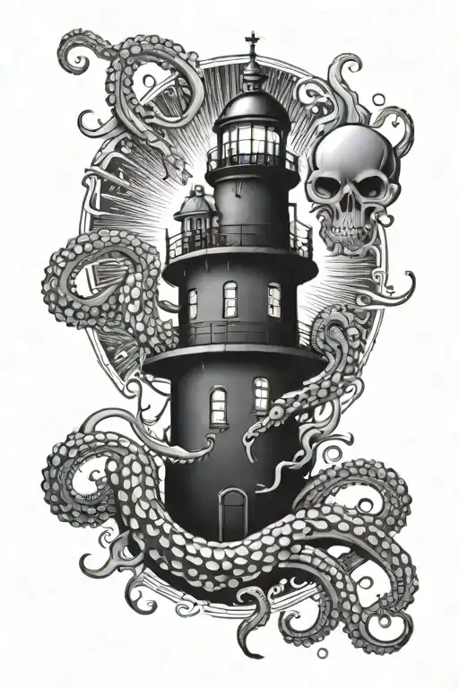 Psychedelic Lighthouse Stoic Octopus