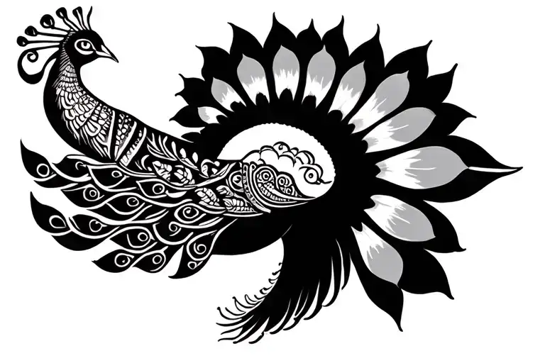 Traditional Indian Style Peacock