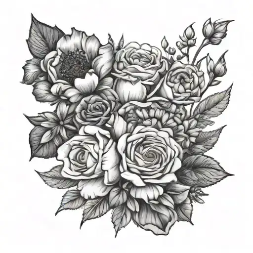 February April July September Birth Flower Bouquet