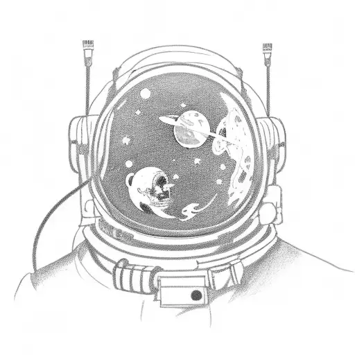 Full Astronaut Tethered To Spacecraft