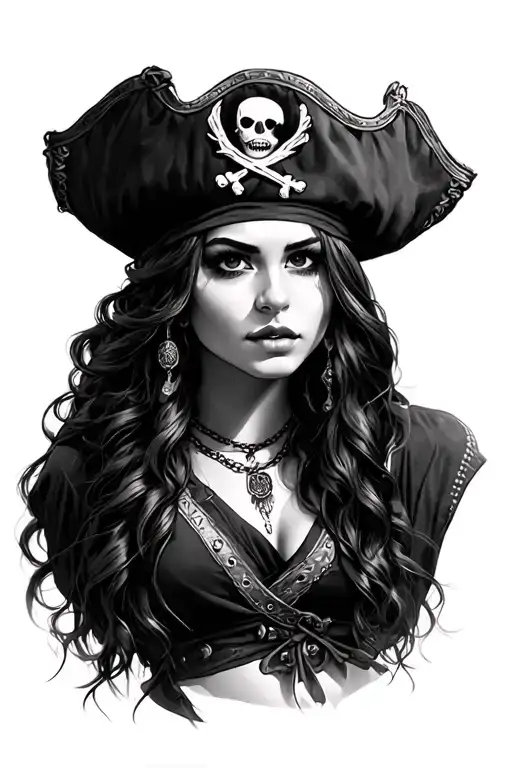 Female Pirate Realistic Portrait