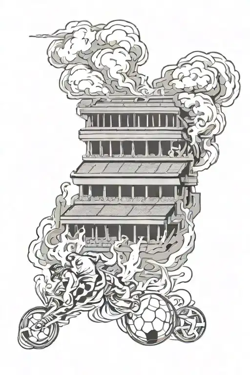 San Siro Stadium Fans Fire Smoke