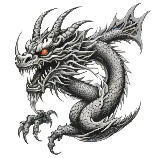 Cyber Sigilism Styled Japanese Dragon