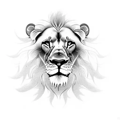 Realism Lion With Smoke And Number 7861