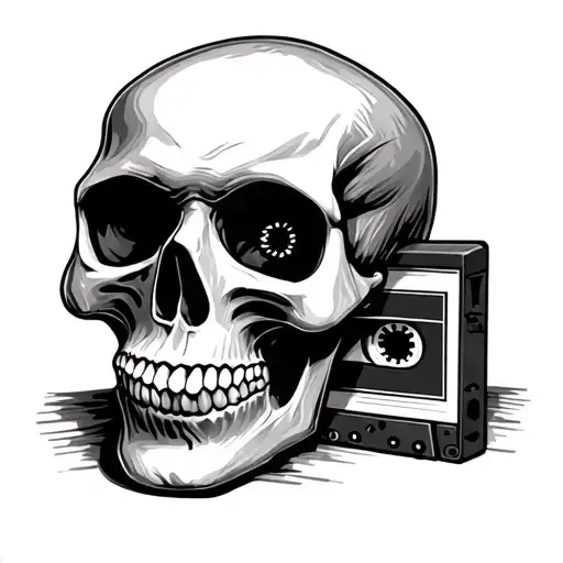 Vinyl Skull And Cassette Tape