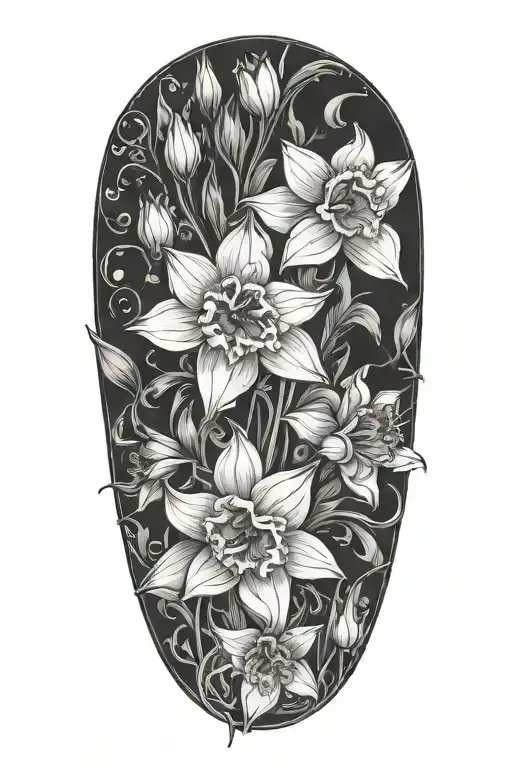 Larkspur And Narcissus Flowers Wrapped