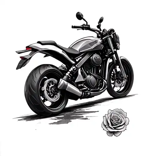 Moto Tatto With Rose Wrapped