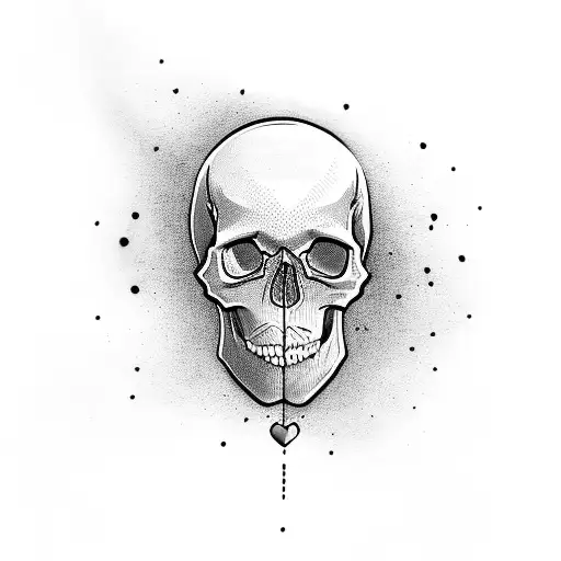 Skull Wearing A Love-themed Clothing Store Logo