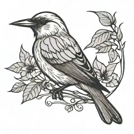 One Line Simple Bird Outline