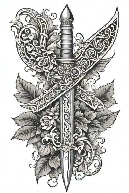 Dagger With Vines Wrapping