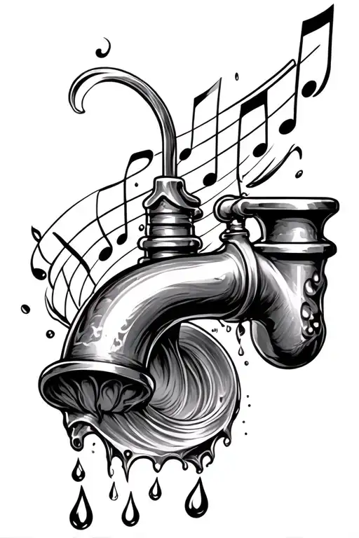 Spigot With Music Coming Out As A Drop