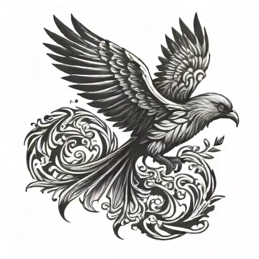 Fenix Bird Black And White Minimalist