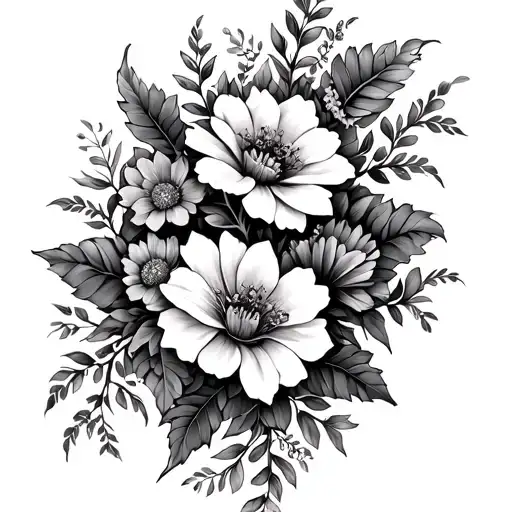 Flower Vine Wrapped Around Lower Arm With Many Different Flowers And Vines