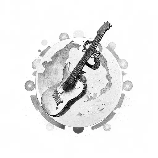 Music Combined With The Galaxy And The Country Greece