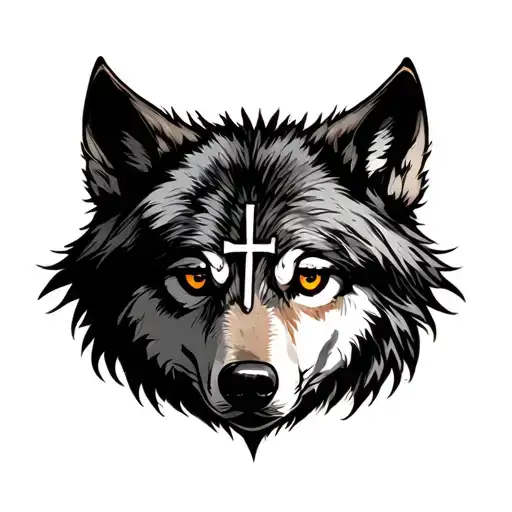 Wolf With Cross In The Eye