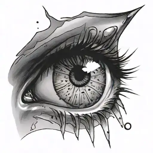 Eye With Black Lines Dark Spots