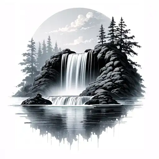 Just The Water Waterfall Cascading