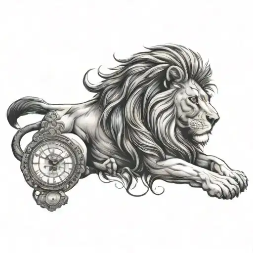 Lion And A Time Piece
