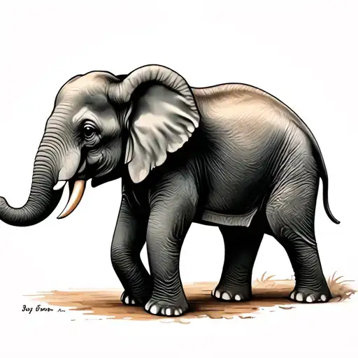 Mom Dad Baby Elephant