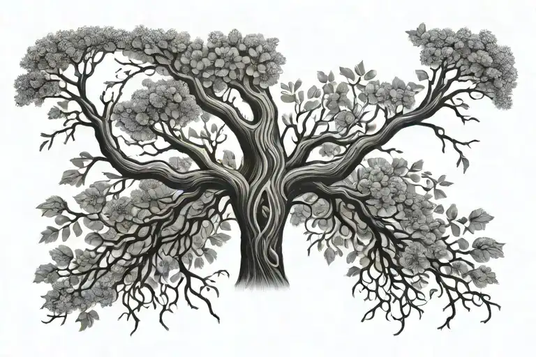 Tree Of Life And Breast Plate Black And White