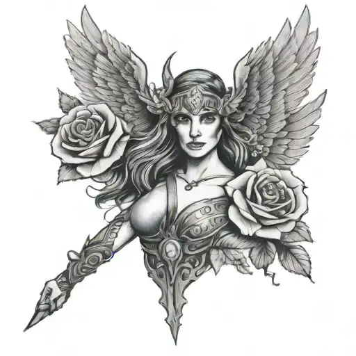 Valkyrie With Roses