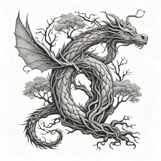 Willow Tree And Dragon