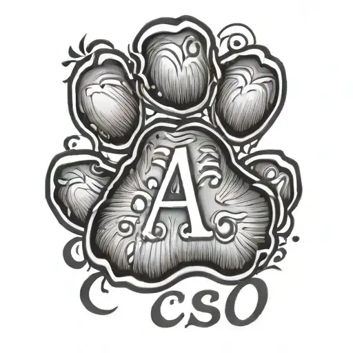 Dog Paw Initial A C S O