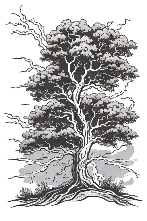 Lightning Bolt Hitting Tree