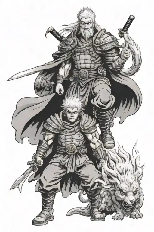Jiraiya Sensei And Guts From Berserk Brand