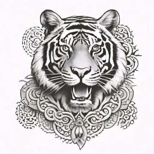 Tiger With Hamsa