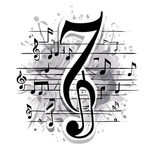 Music Note But With The Number 7 Incorporated