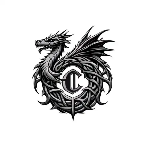 Celtic Dragon C Barcelona Logo