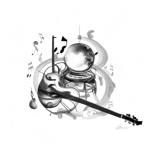 Music Combined With The Galaxy And The Country Greece