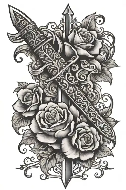 Sword And Mexican Flowers