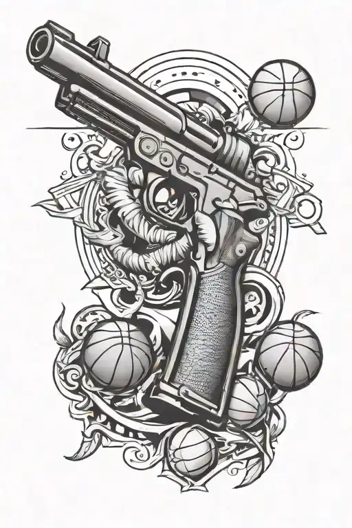 Gun And Basketball Shooter