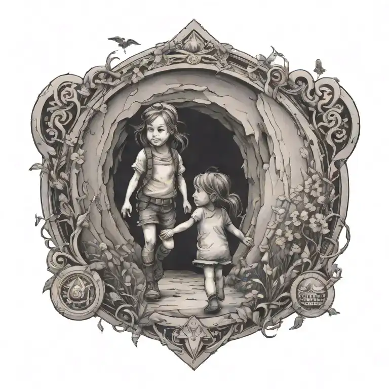 Portal That Shows A Adventurous Travling Toddler Girl Being Free And Happy In Nature