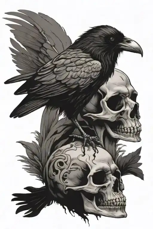 Raven And Skull Wearing