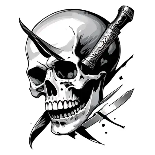 Knifes In Skull