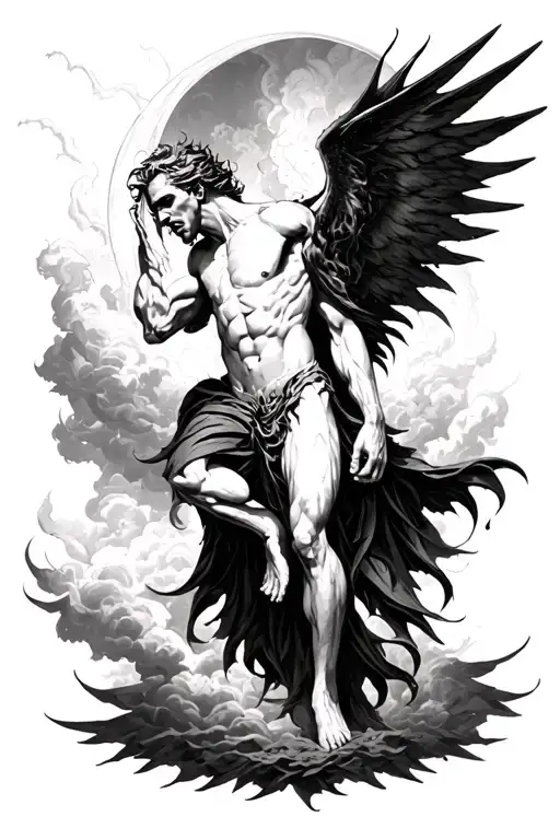 Lucifer Falling In Between The Heaven And Hell