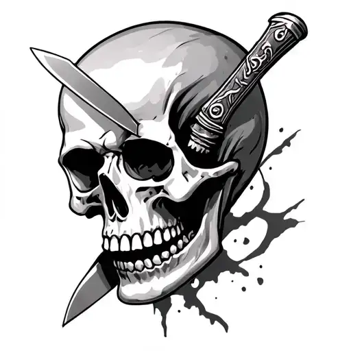 Knifes In Skull