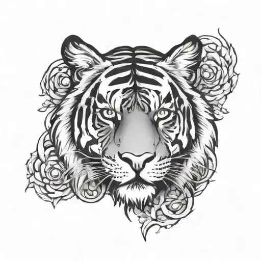 Tiger And Evil Eye Surrounded