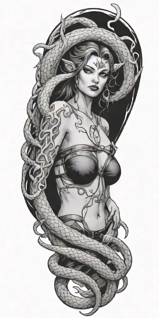 Diablo Iv Lilith Tattoo With Snakes