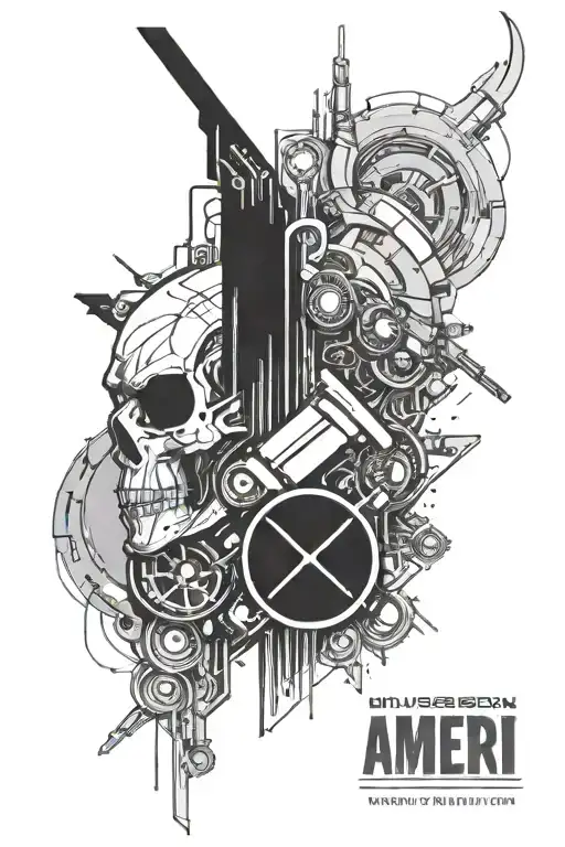 Cyberpunk Forming The Name Ameri