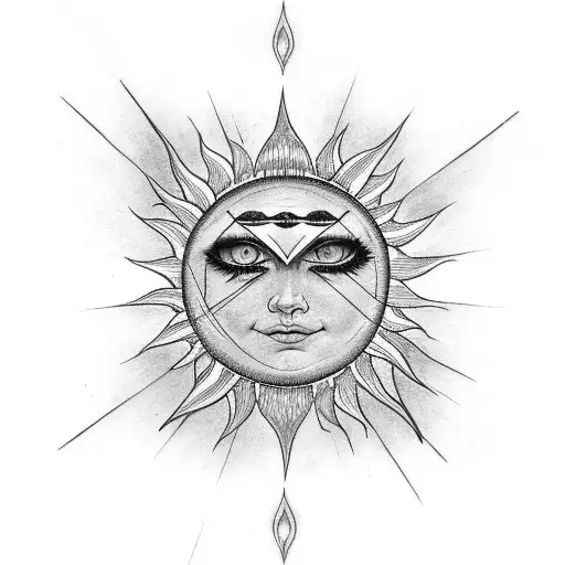 Sun Face With Third Eye