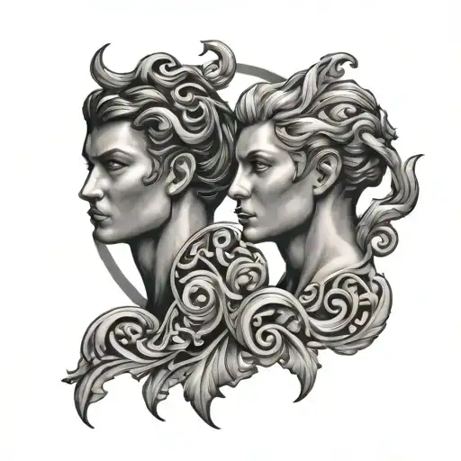 Gemini Twins Walking Tarus Zodiac Sign Formed
