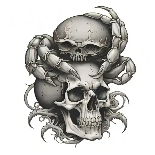 Crab Crawling On A Skull