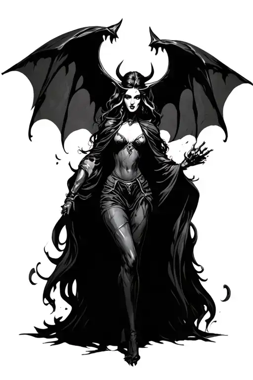 Female Evil With Notredame Background Black And White