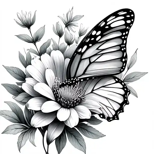 June Birth Flower And Butterfly