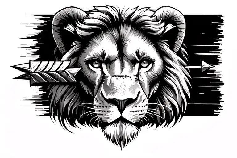 Arrow With Lion Face Looking At You