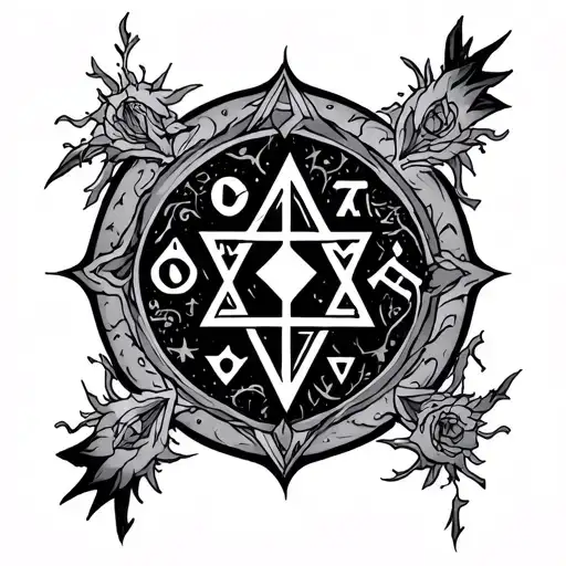 A Tattoo Related With Kabbalistic Symbols Expresing The Pain Left In The Past